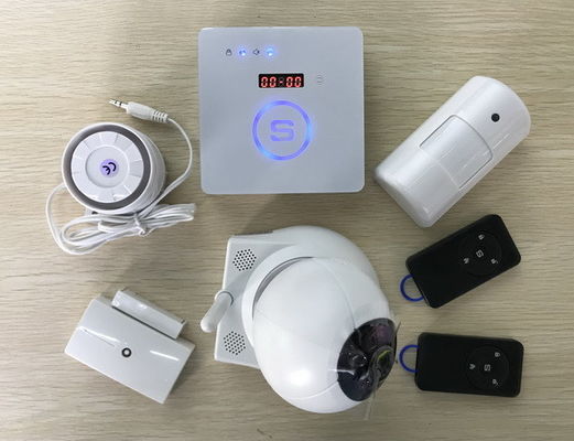 Chine Degré de sécurité à la maison de système d'alarme sans fil de GSM du feu de personne de race blanche avec le contrôle de rf fournisseur